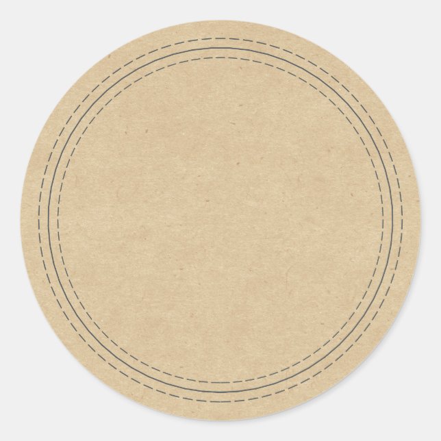 Sticker Rond Papier Kraft simple fait maison rustique Écrire su (Devant)