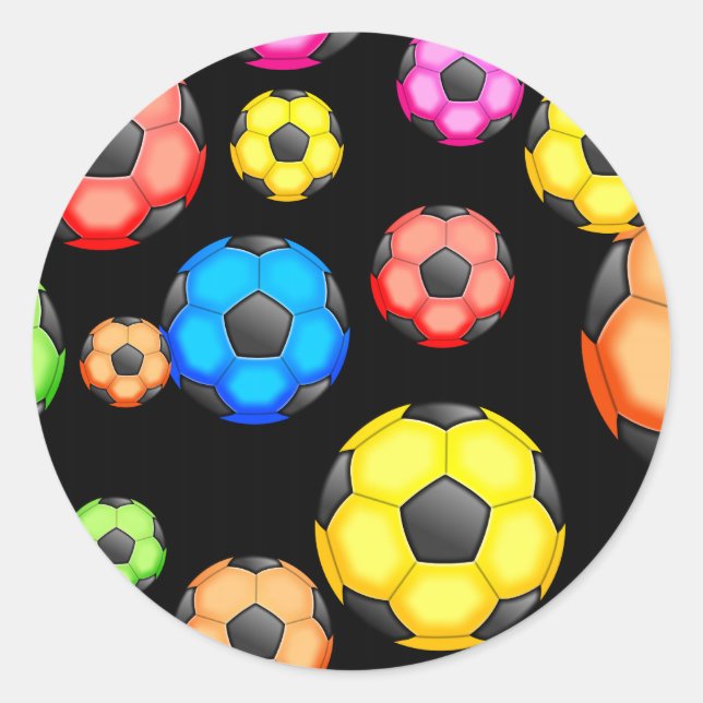 Sticker Rond Papier peint de soccer (Devant)