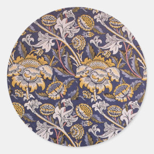 Sticker Rond Papier peint floral Arts & Crafts William Morris W