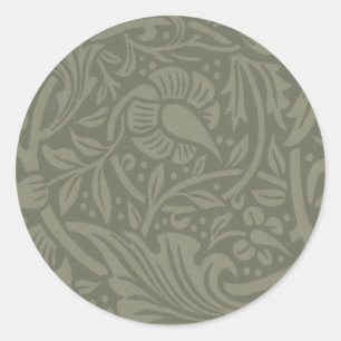 Sticker Rond Papier peint floral Narcisse de William Morris