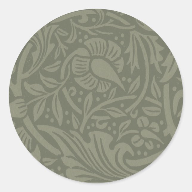 Sticker Rond Papier peint floral Narcisse de William Morris (Devant)