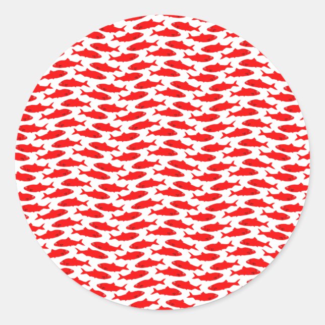 Sticker Rond Papier peint Red Herring (arrière - plan transpare (Devant)