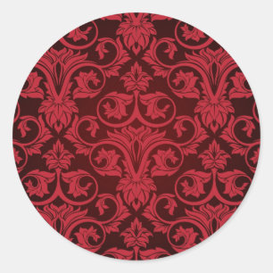 Sticker Rond Papier peint rouge 2