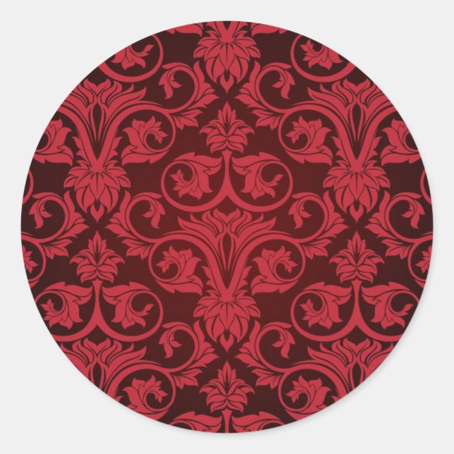 Sticker Rond Papier peint rouge 2 (Devant)