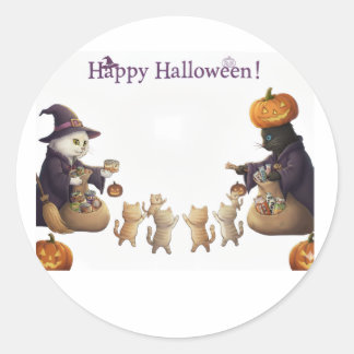 Sticker Rond Papier&pukku joyeux Halloween !