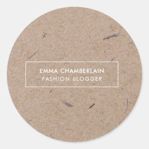 Sticker Rond Papier rustique minimaliste moderne
