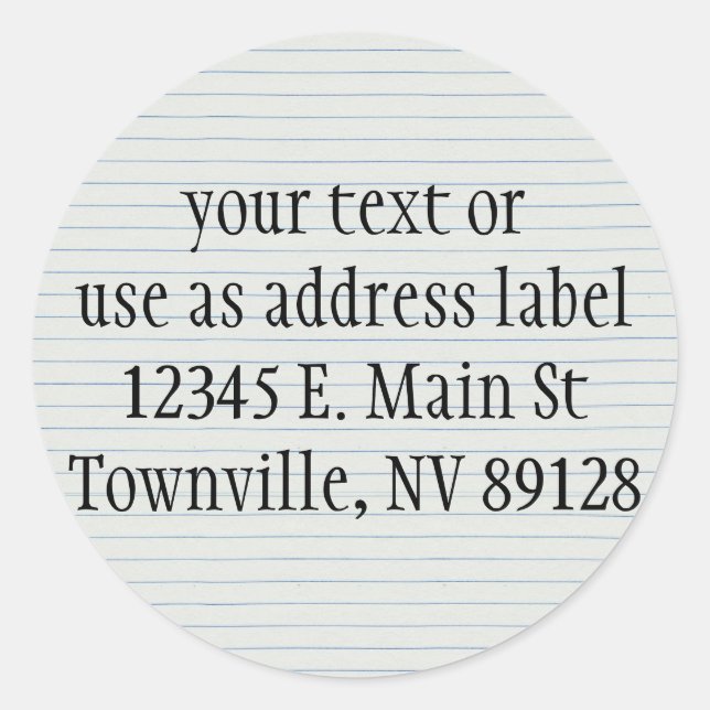 Sticker Rond Papier scolaire à revêtement (Devant)