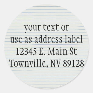 Sticker Rond Papier scolaire à revêtement