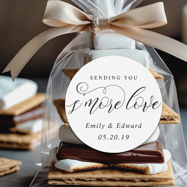 Sticker Rond Papier S'more Amour Mariage S'mores Cadeau (Créateur téléchargé)