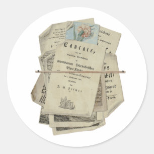 Sticker Rond Papiers imprimés floraux scrapbooking Art classiqu