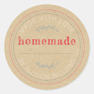 Sticker Rond Papiers Kraft pour pots de confiture de produits d