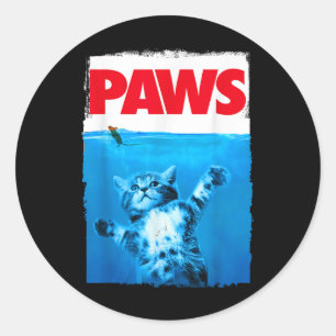 Sticker Rond Papiers Xiongs Chat Et Souris Haut, Mignonne Chat 