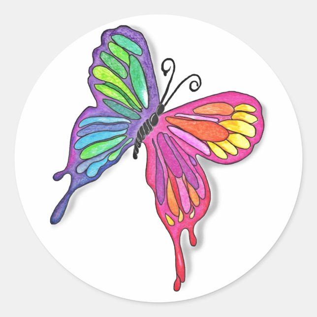 Sticker Rond Papillon (Devant)