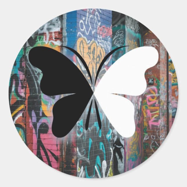 Sticker Rond papillon (Devant)