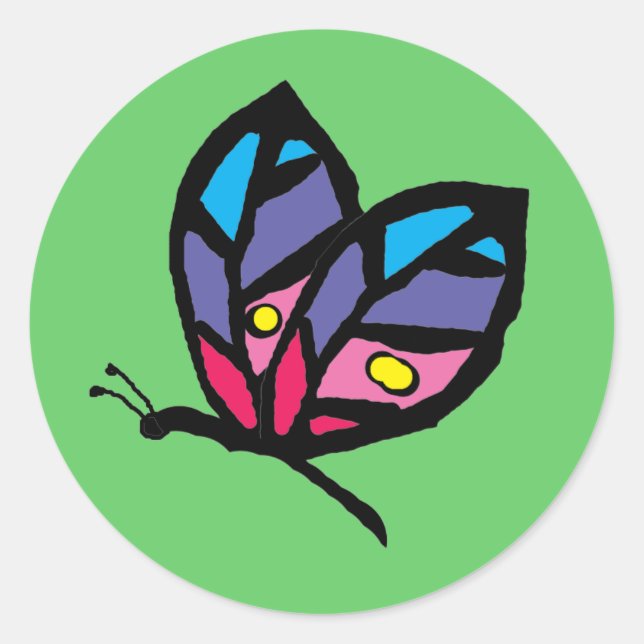 Sticker Rond papillon (Devant)