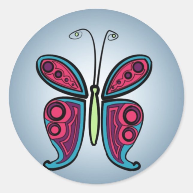 Sticker Rond Papillon (Devant)