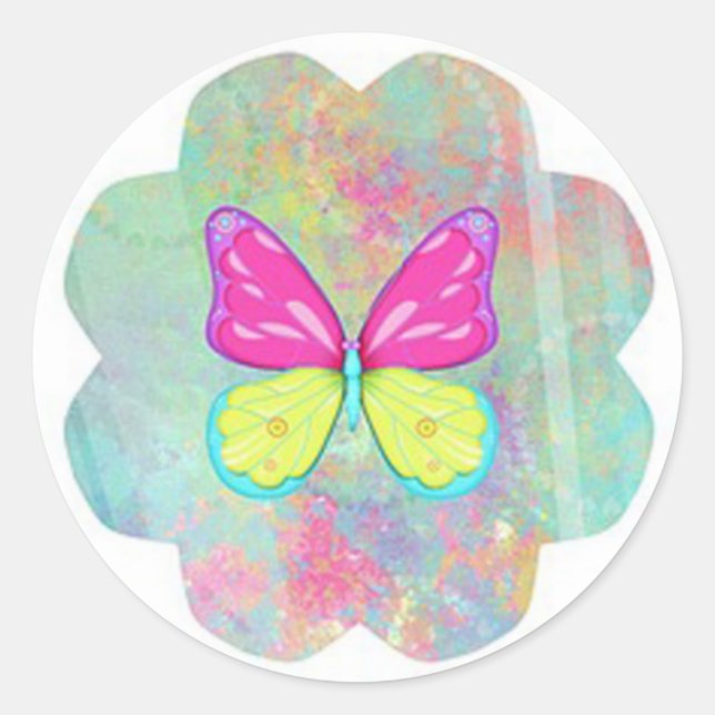 Sticker Rond Papillon (Devant)