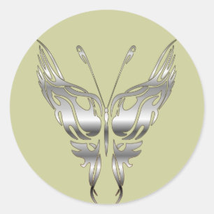 Sticker Rond Papillon