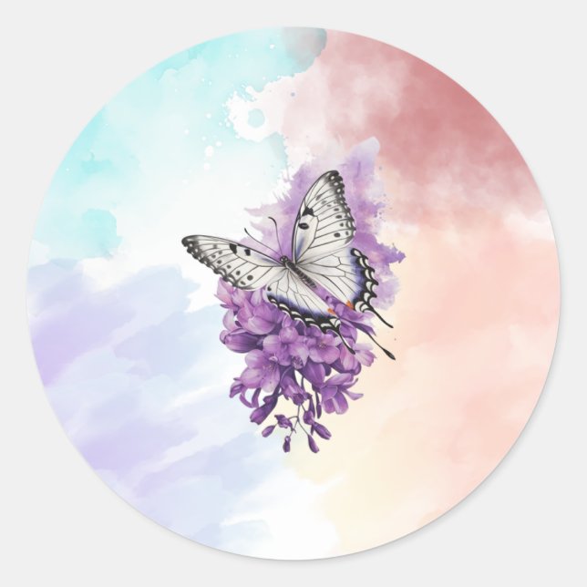 Sticker Rond Papillon (Devant)