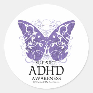Sticker Rond Papillon ADHD