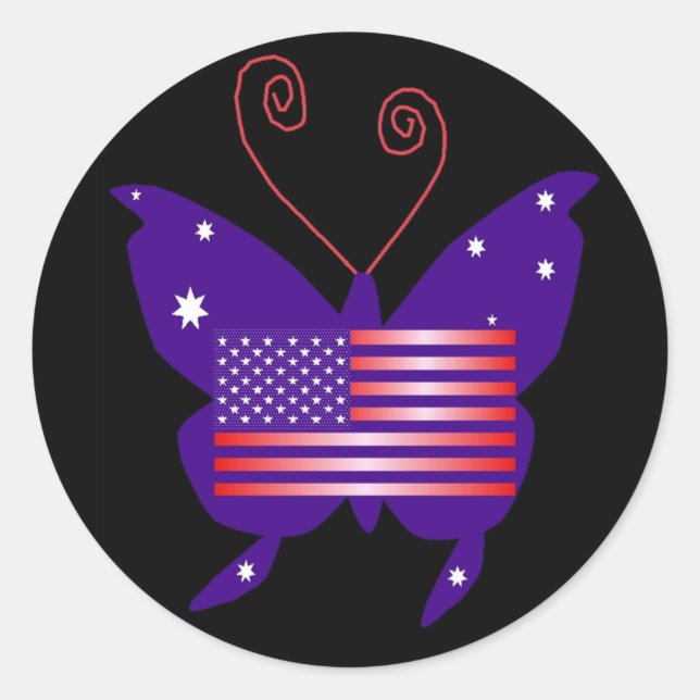 Sticker Rond Papillon américain Diva (Devant)