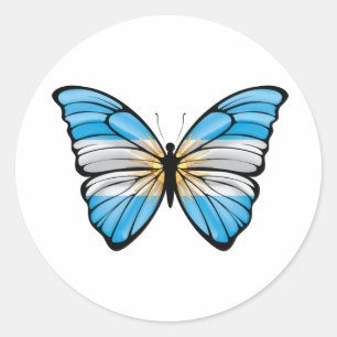 Sticker Rond Papillon argentin Hypolimnas
