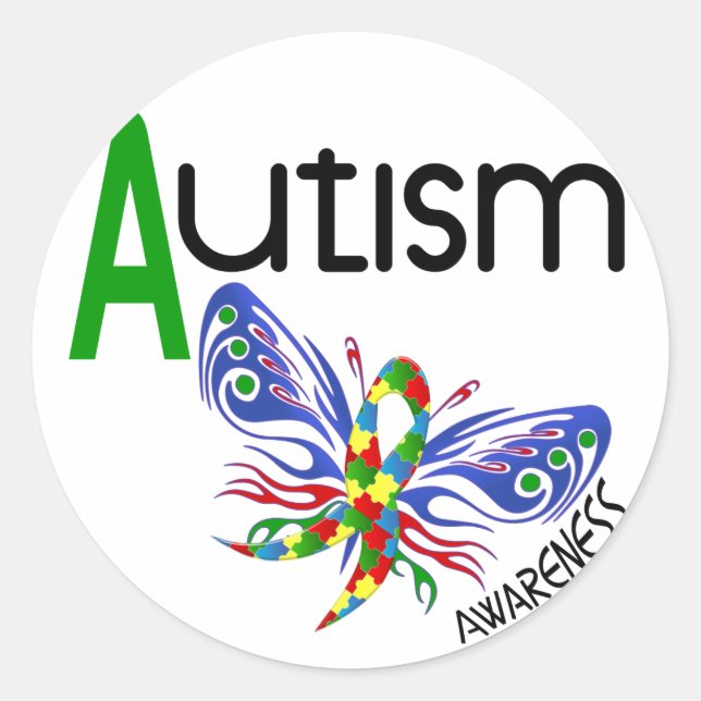 Sticker Rond Papillon AUTISM 3.1 (Devant)