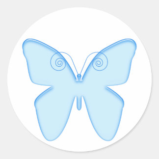 Sticker Rond Papillon bleu