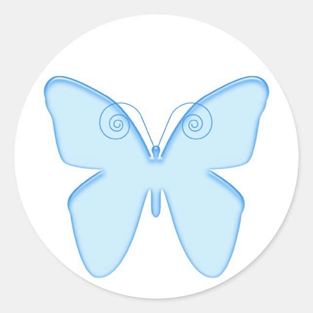Sticker Rond Papillon bleu (Devant)