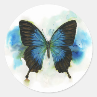 Sticker Rond Papillon bleu N'importe quelle occasion