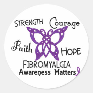 Sticker Rond Papillon celtique 3 de fibromyalgie