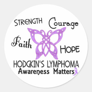Sticker Rond Papillon celtique Lymphome de Hodgkin 3