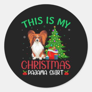 Sticker Rond Papillon Chien Fête De Noël Laide C'Est Mon Noël