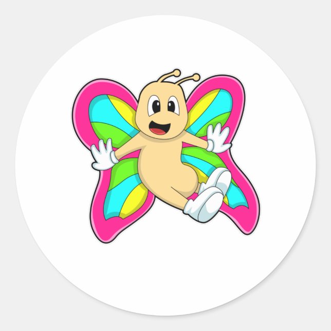 Sticker Rond Papillon coloré (Devant)