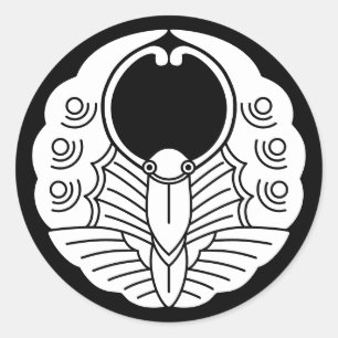 Sticker Rond Papillon-crête de famille japonaise