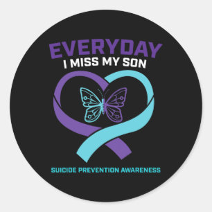 Sticker Rond Papillon dans l'amour Mémoire Son Prévention du su