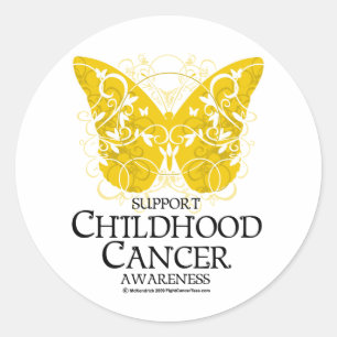 Sticker Rond Papillon de Cancer d'enfance