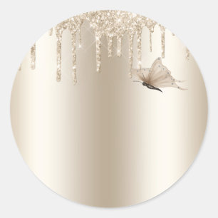 Sticker Rond Papillon de Champagne