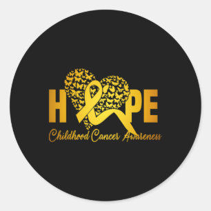 Sticker Rond Papillon de cœur Espoir de guérison Cancer infanti