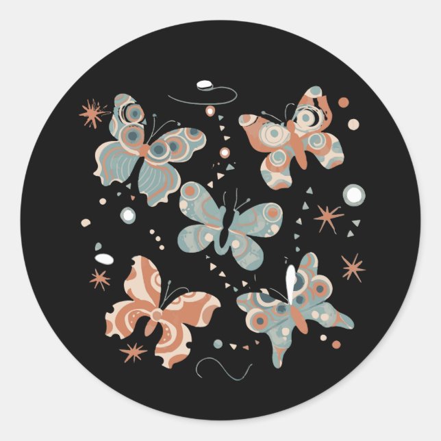 Sticker Rond Papillon de la sensibilisation à l'autisme autisti (Devant)