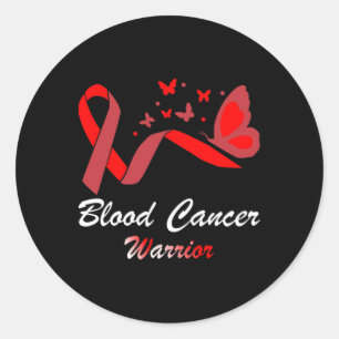 Sticker Rond Papillon de sensibilisation au cancer du sang Ruba