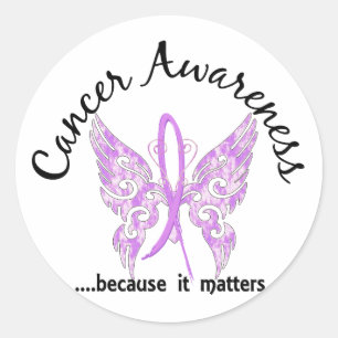 Sticker Rond Papillon de tatouage Grunge 6.1 Cancer