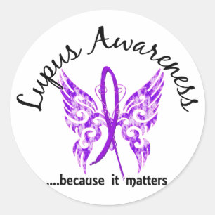 Sticker Rond Papillon de tatouage Grunge 6.1 Lupus