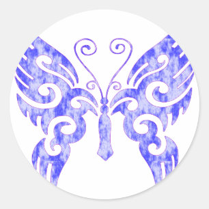 Sticker Rond Papillon de tatouage tribal