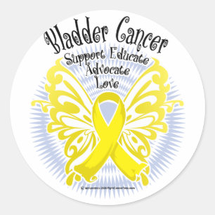 Sticker Rond Papillon du cancer de la vessie 3
