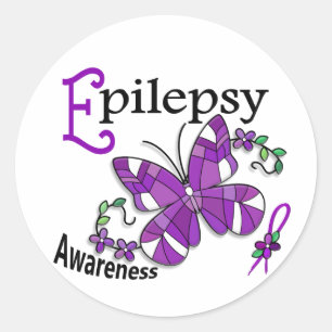 Sticker Rond Papillon en verre tendu 2 épilepsie