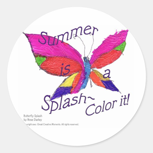 Sticker Rond Papillon - Été (Devant)