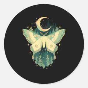 Sticker Rond Papillon Fairycore Goblincore Whimsigoth Cottageco