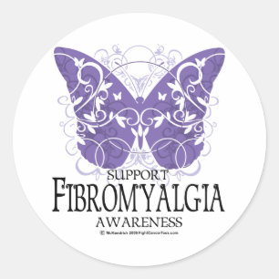 Sticker Rond Papillon Fibromyalgie