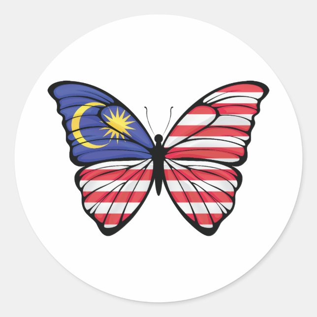 Sticker Rond Papillon Hypolimnas (Devant)